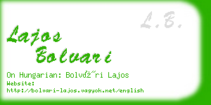 lajos bolvari business card